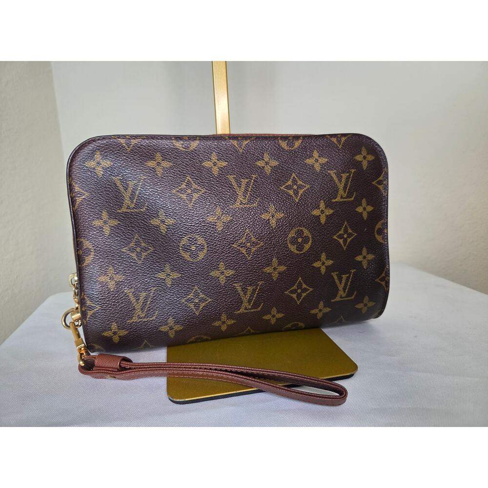 Louis Vuitton Monogram Orsay Pochette Wristlet Clutch AR0082 Made in France LV
